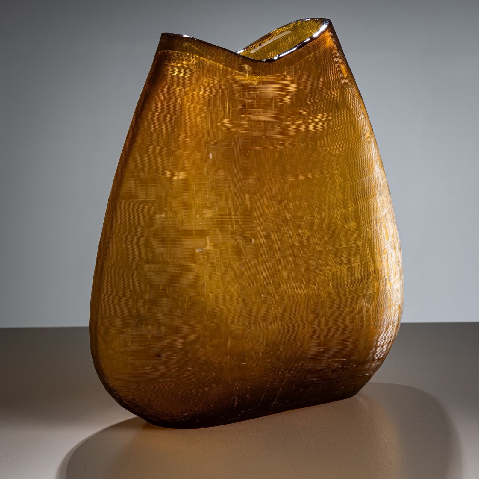 Amber Glass Vase, Italy, 1960s/70s photo for sale