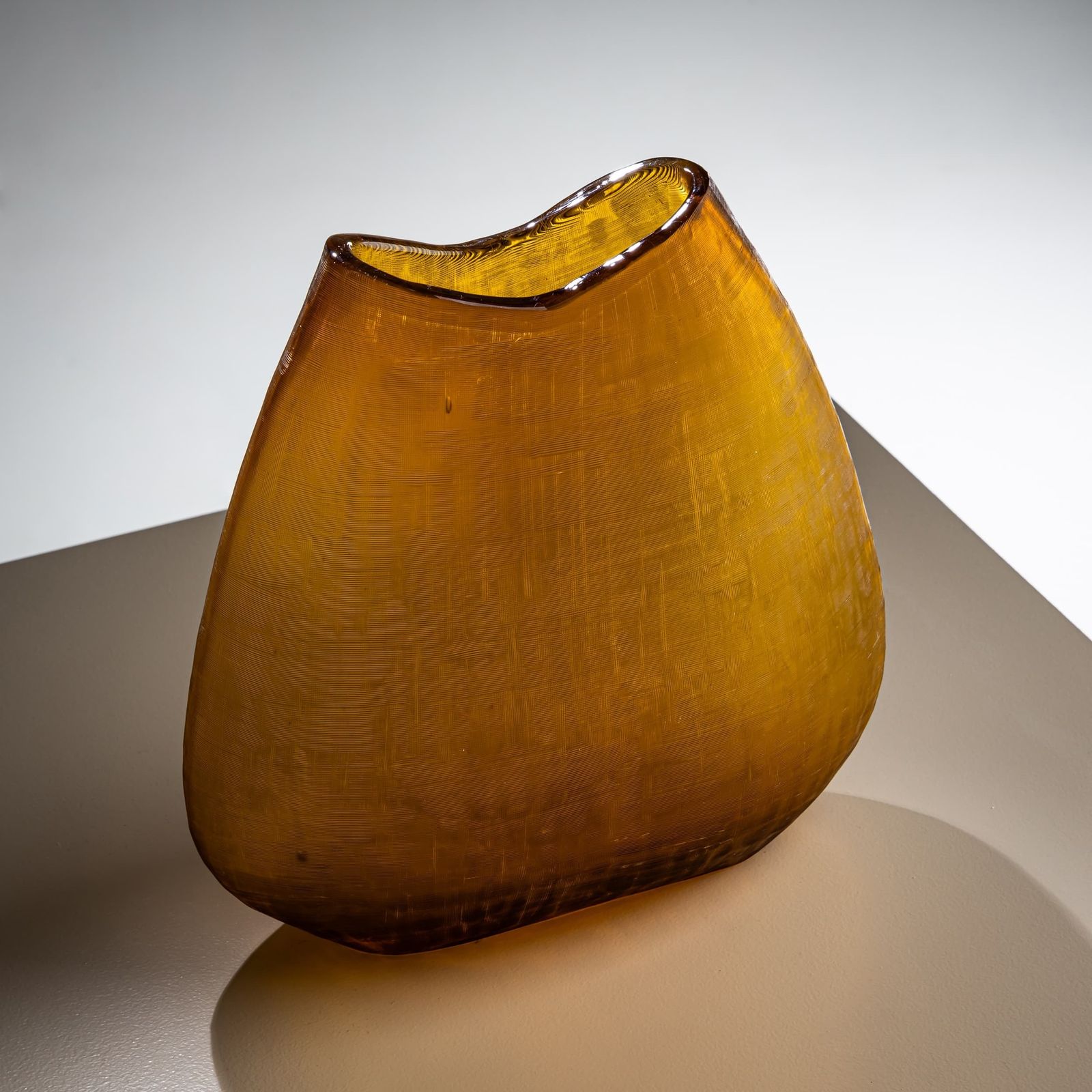 Amber Glass Vase, Italy, 1960s/70s