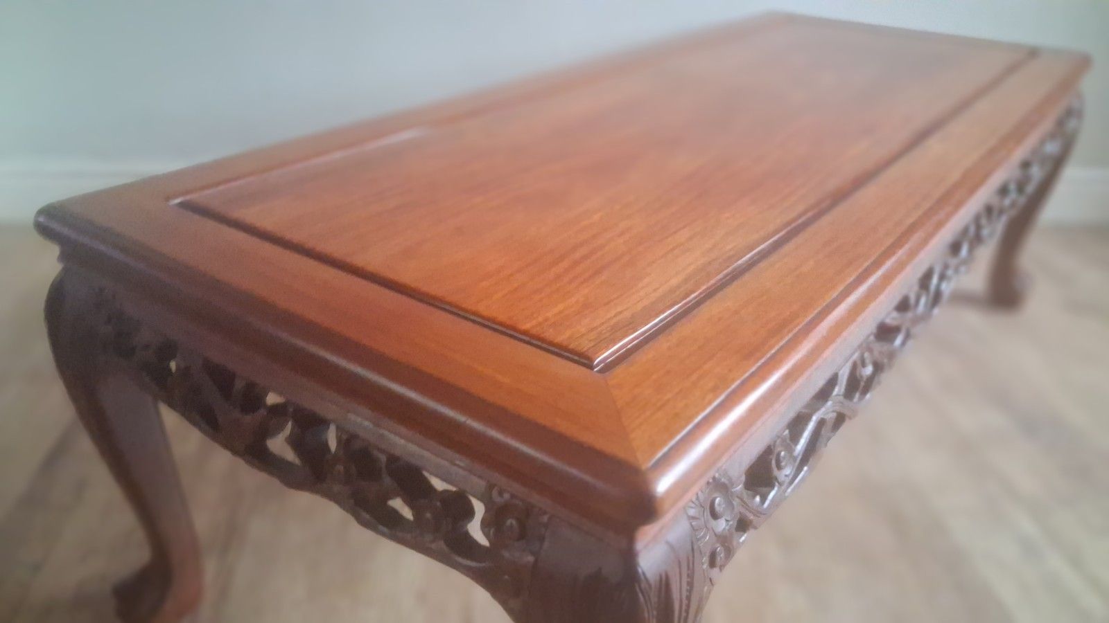 photo for sale Outstanding Oriental Chinese Carved Rosewood Mid Century Drinks /Coffee Table