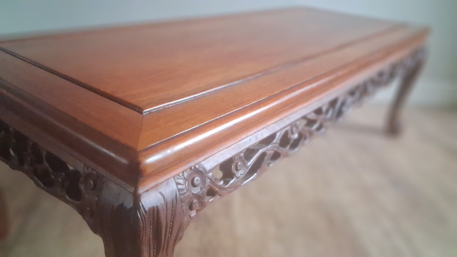 Furniture Outstanding Oriental Chinese Carved Rosewood Mid Century Drinks /Coffee Table photo