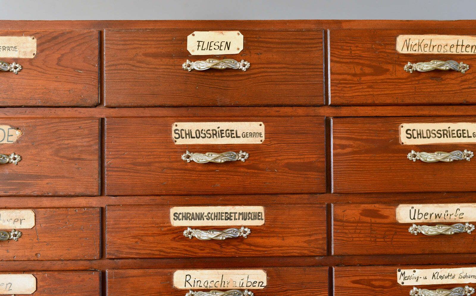 photo for sale Art Nouveau Ironmongers Drawers Circa 1910