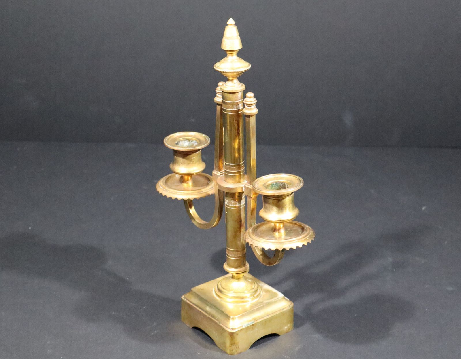 photo for sale French Antique Two Arm Candelabras Candlesticks In Bronze Louis XVI Style