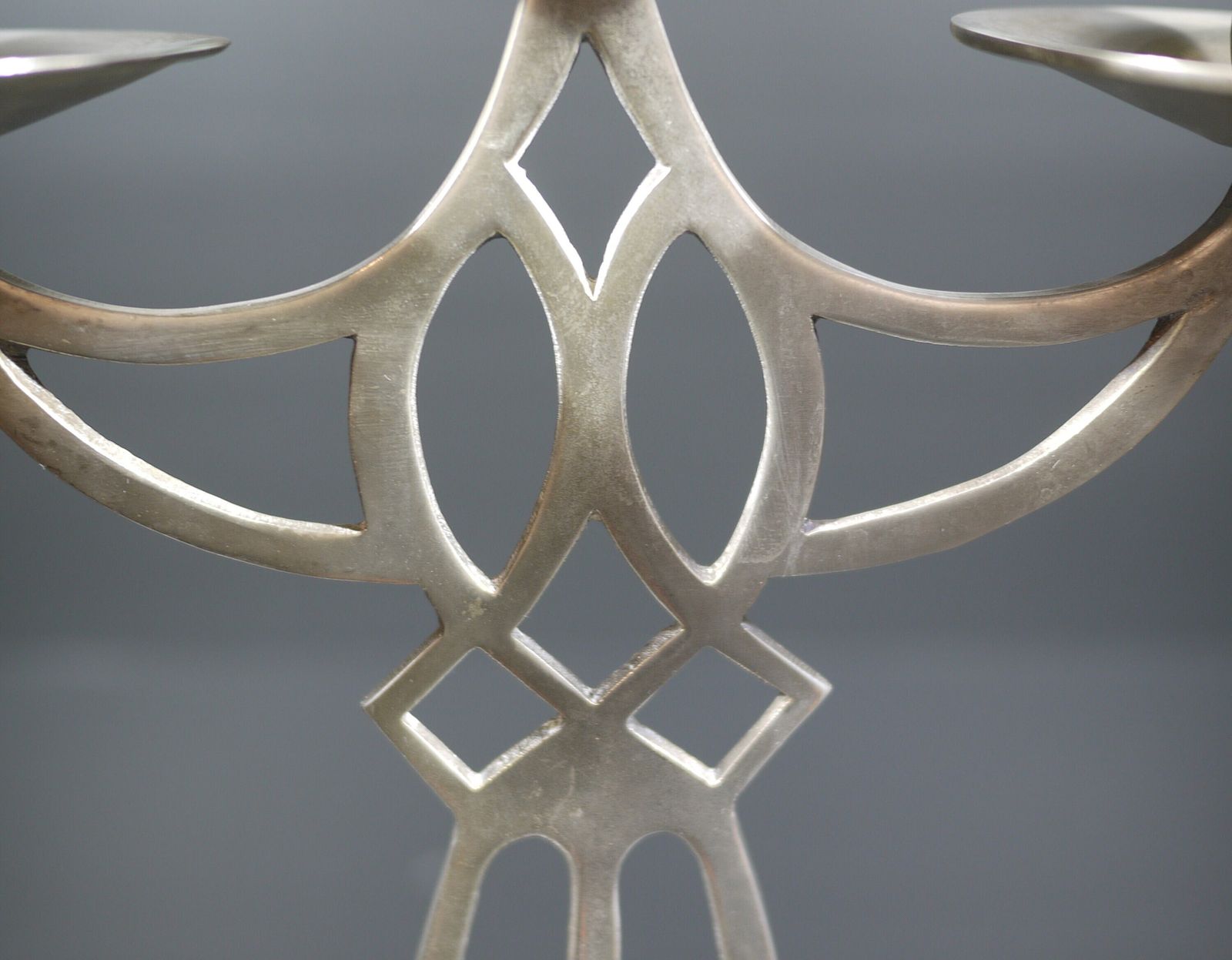 Pair Of Art Nouveau Pewter Candelabra, French Dinner Table Centerpiece photo buy