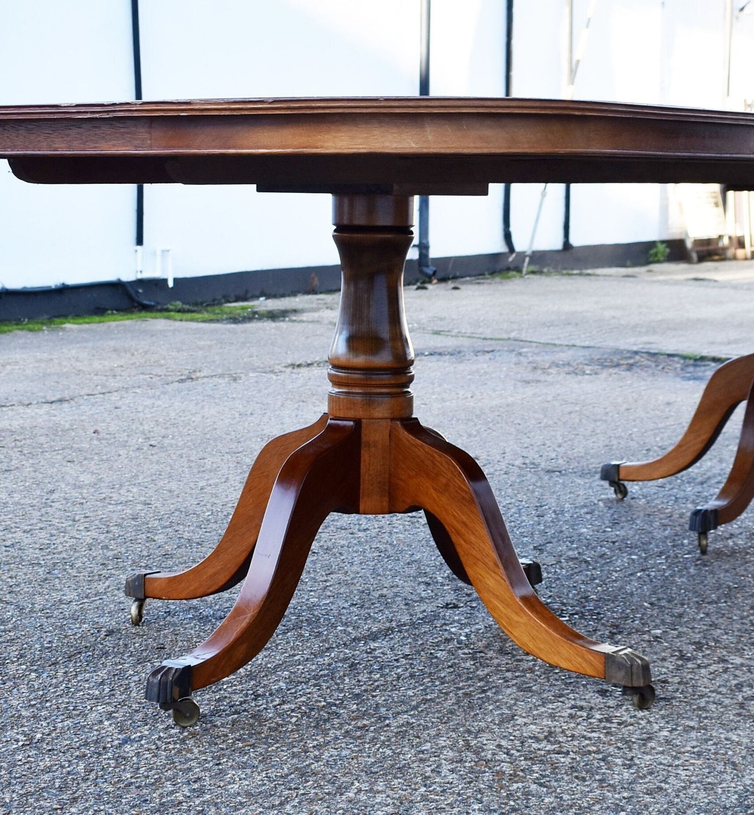 Regency Style Mahogany Twin Pillar Dining/Boardroom Table photo for sale