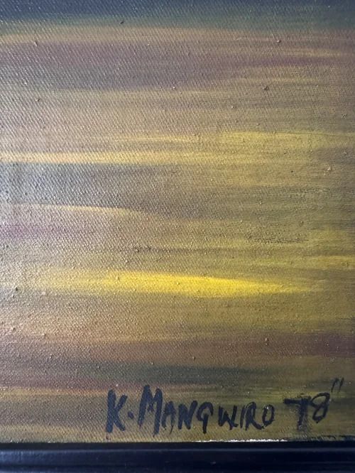 70s Oil Painting  Autumnal Framed Treescape By K.Mangword photo for sale
