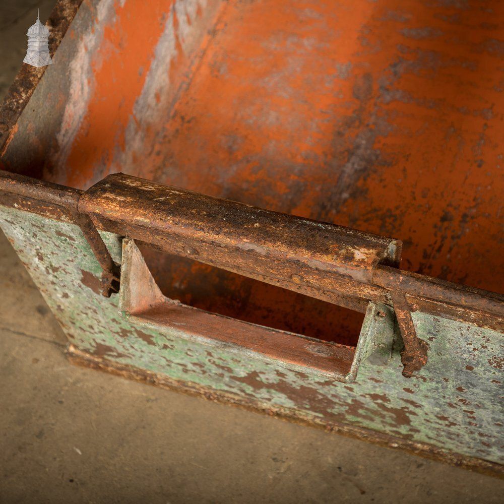 Industrial Factory Cart, Galvanised Handcart photo vintage