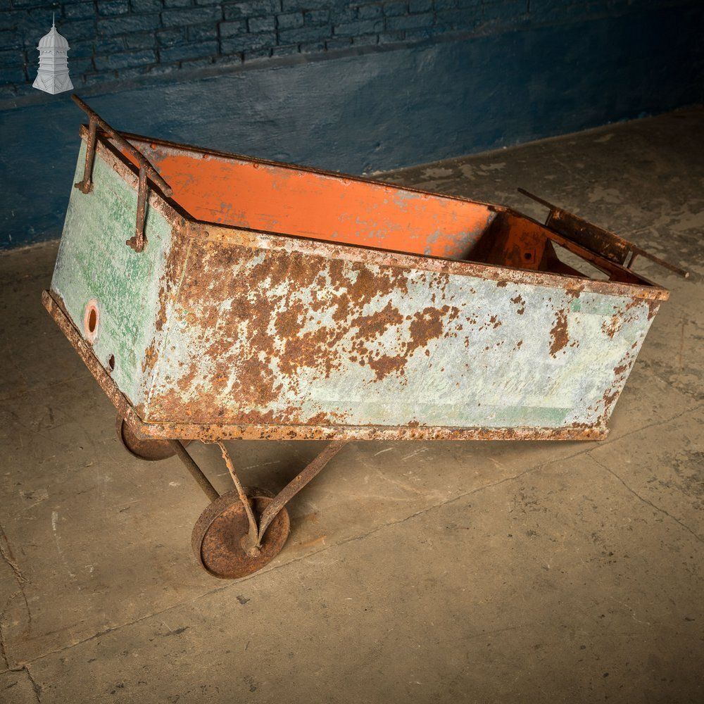 Garden Decor Industrial Factory Cart, Galvanised Handcart photo