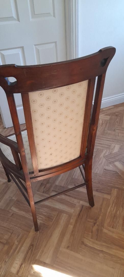 Edwardian Mahogany Chair Armchair Inlaid Marquetry English Salon Hall Bedroom Fireside photo Furniture