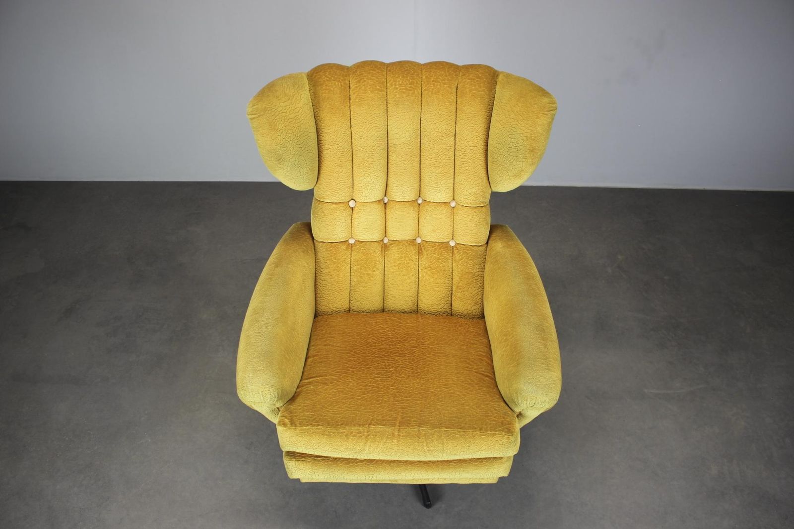 1960s Mid Century Wingback Swivel Lounge Chair From Czechoslovakia photo for sale
