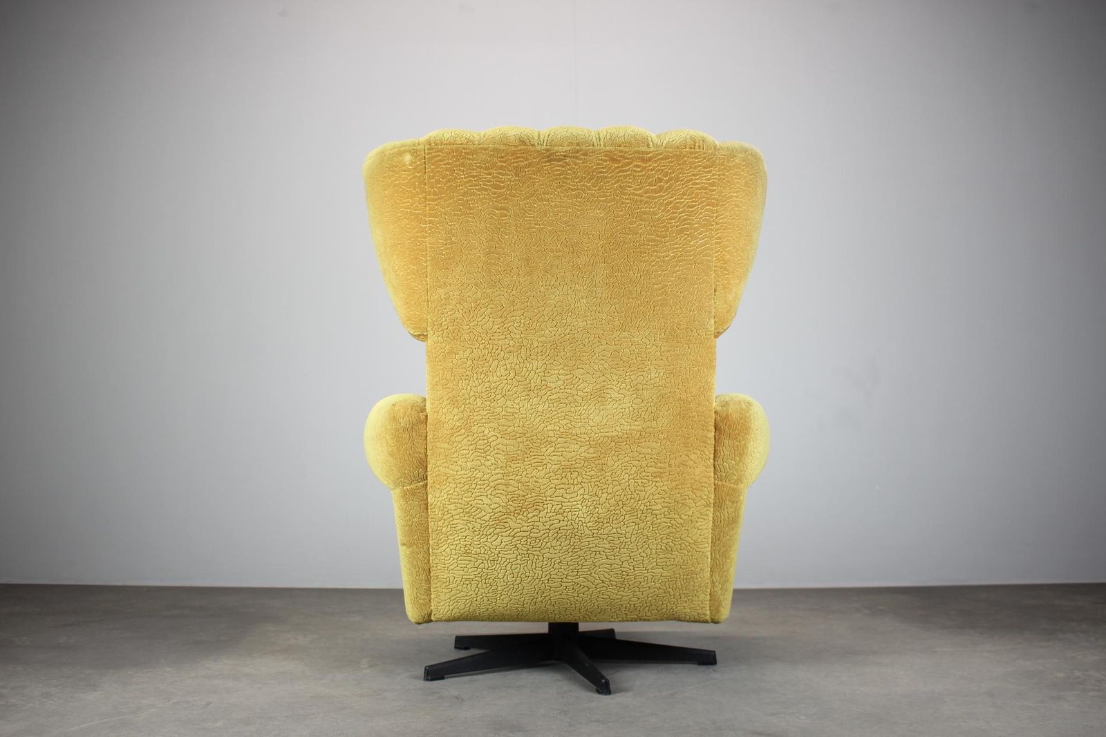1960s Mid Century Wingback Swivel Lounge Chair From Czechoslovakia photo vintage