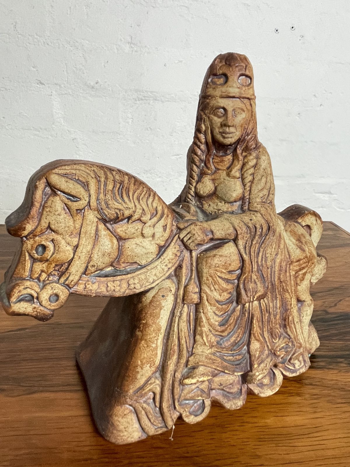 Vintage Quantock Pottery King Arthur & Queen Guinevere Figures | 1970s Stoneware | Inspired By Lewis Chessmen photo 180.0
