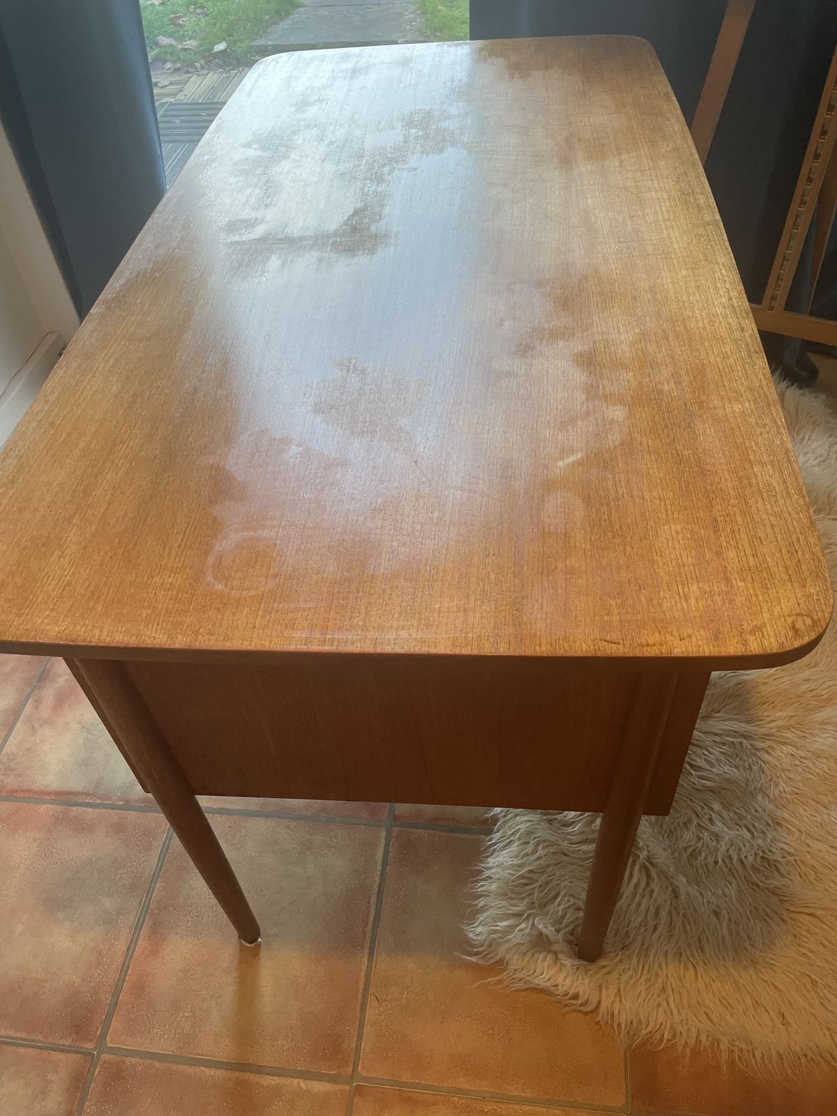 Mid Century Vintage Teak Floating Desk – Drawers & Original Keys photo Furniture