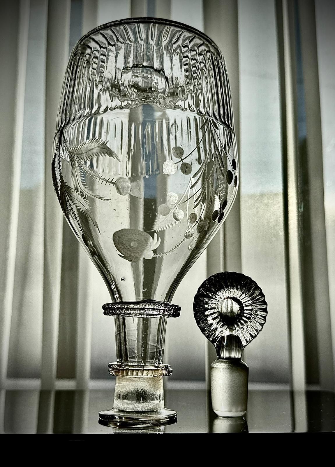 Home Decor Irish Glass Decanter By Benjamin Edwards C.1800   Act Of Union Celebratio  Engraved Rose Thistle And Shamrock photo