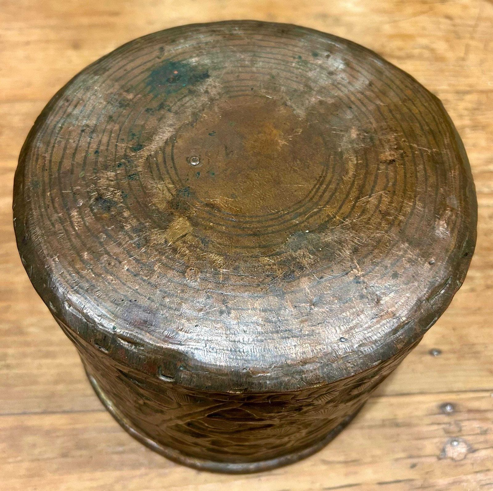 Arts And Crafts Antique Jardinière Planter Pot Plant Copper Box Industrial Antique Vintage Victorian Stand Holder photo vinterior