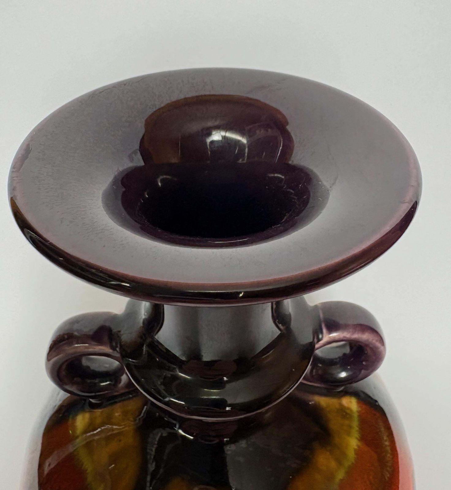 1970s Hutschenreuther ‘Vulkan Feuer’ Fat Lava Glaze Vase West Germany photo vinterior