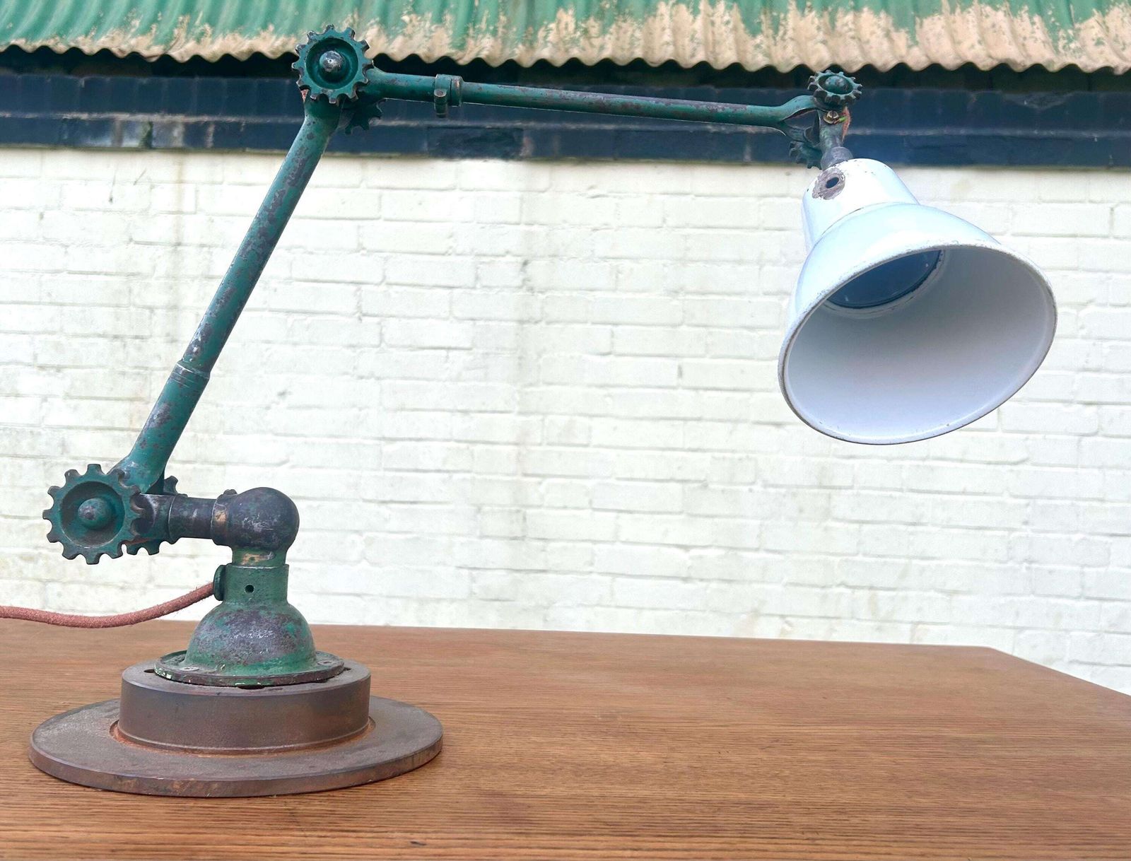 Dugdills Cog Wheel Industrial Desk Vintage Lamp Light Factory Retro Antique Lighting Office Daisy photo 880.0