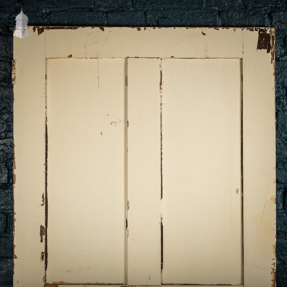 Four Panel Door, White And Orange Distressed Paint photo furniture