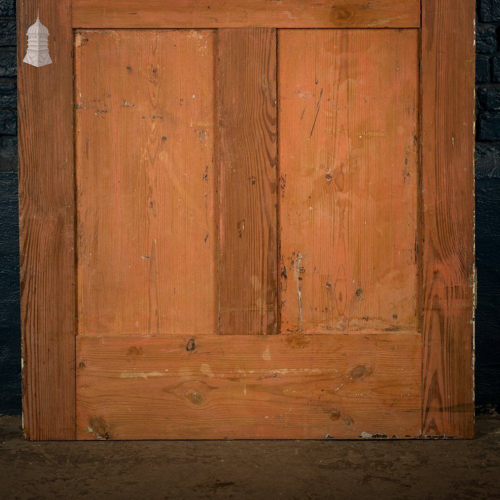 288.0 Four Panel Door, White And Orange Distressed Paint photo