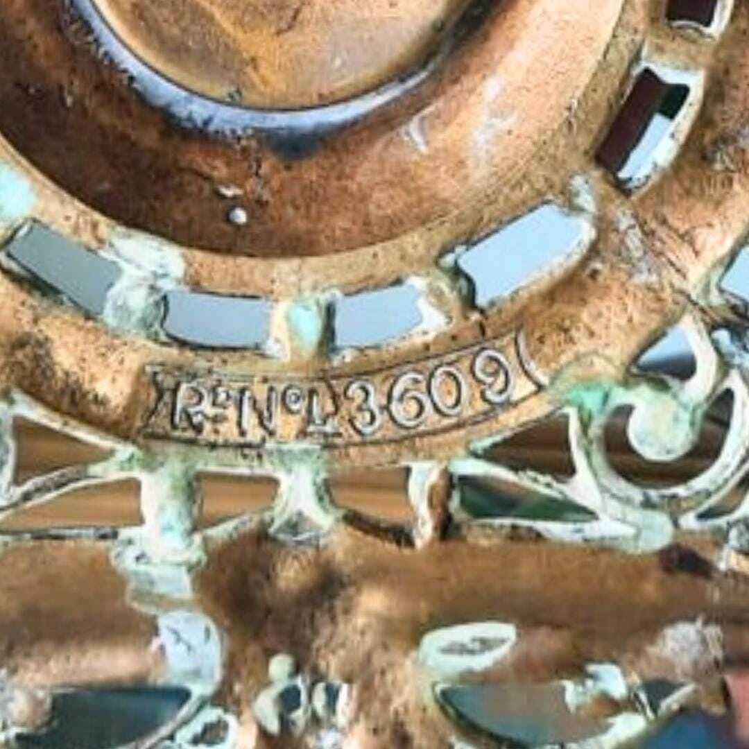 Antique Brass Linthorpe Pottery Inkwell With Cherub Faces And Ornate Decoration Made In 1905 photo vinterior