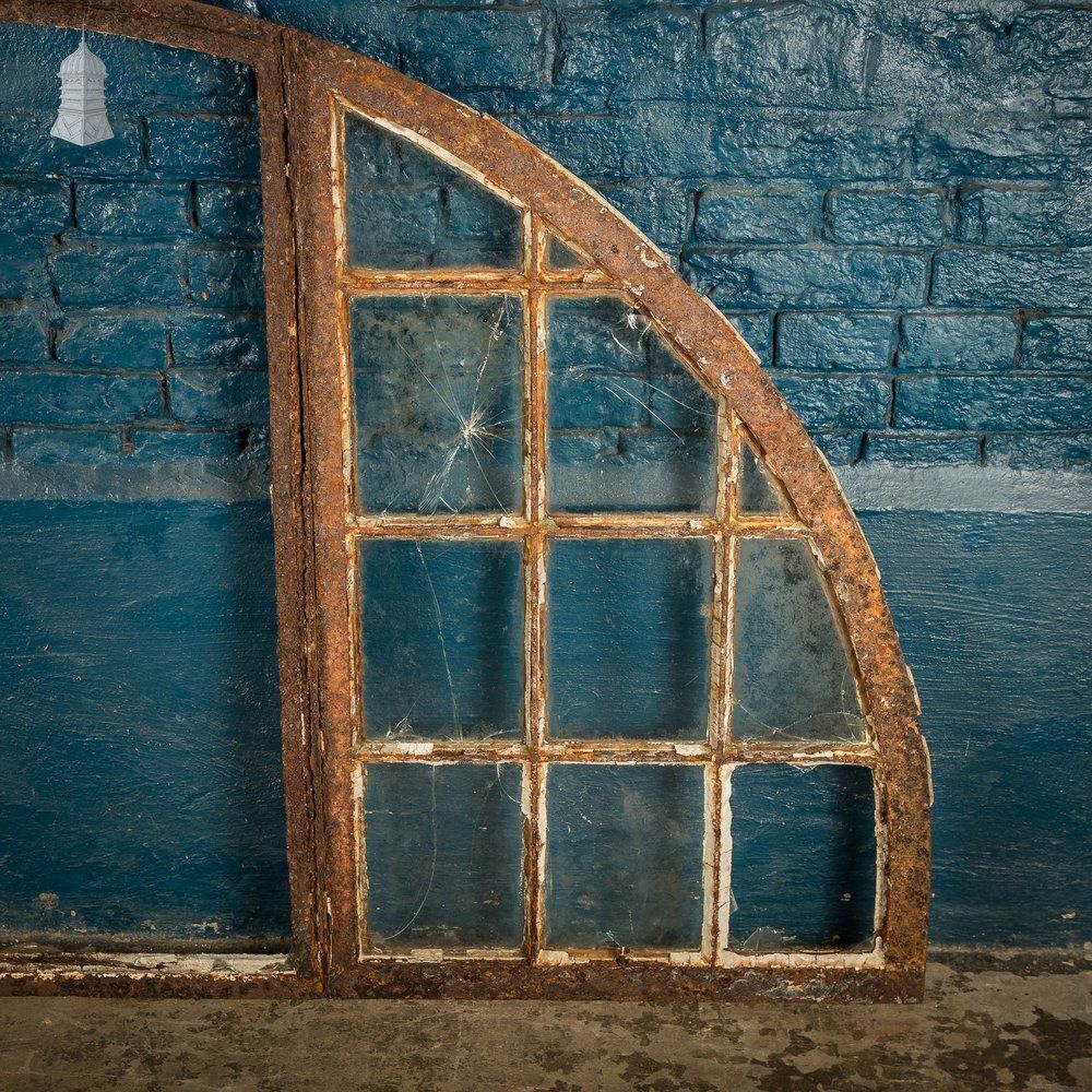 Arched Window Frames, Set Of 5, Cast Iron photo vintage