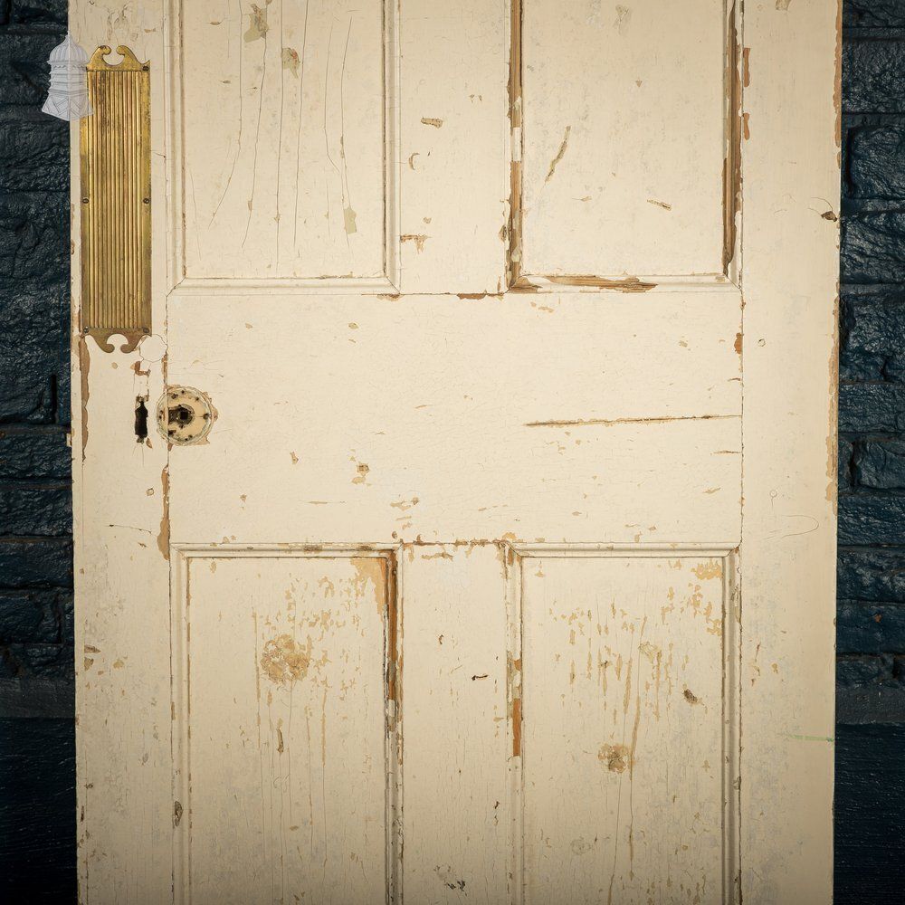 Home Fixtures 6 Panel Door, Moulded Panels With Distressed Green Paint photo