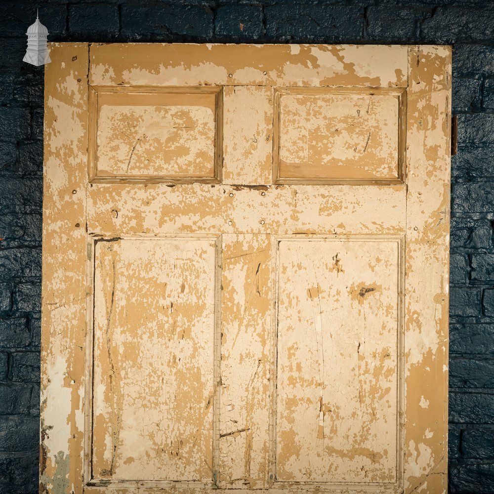 6 Panel Door, Six Moulded Panels, Distressed Cream Paint photo furniture