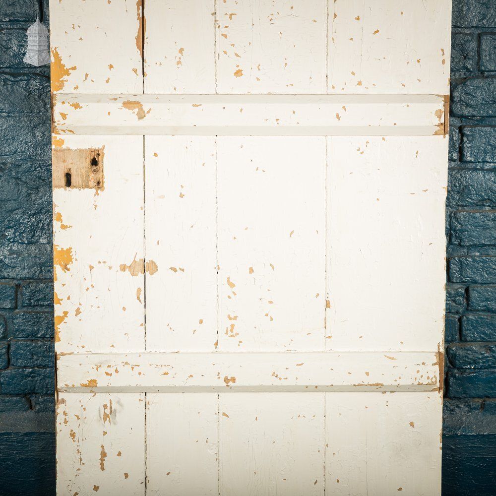 Home Fixtures Ledged Cottage Door, Distressed White Paint photo