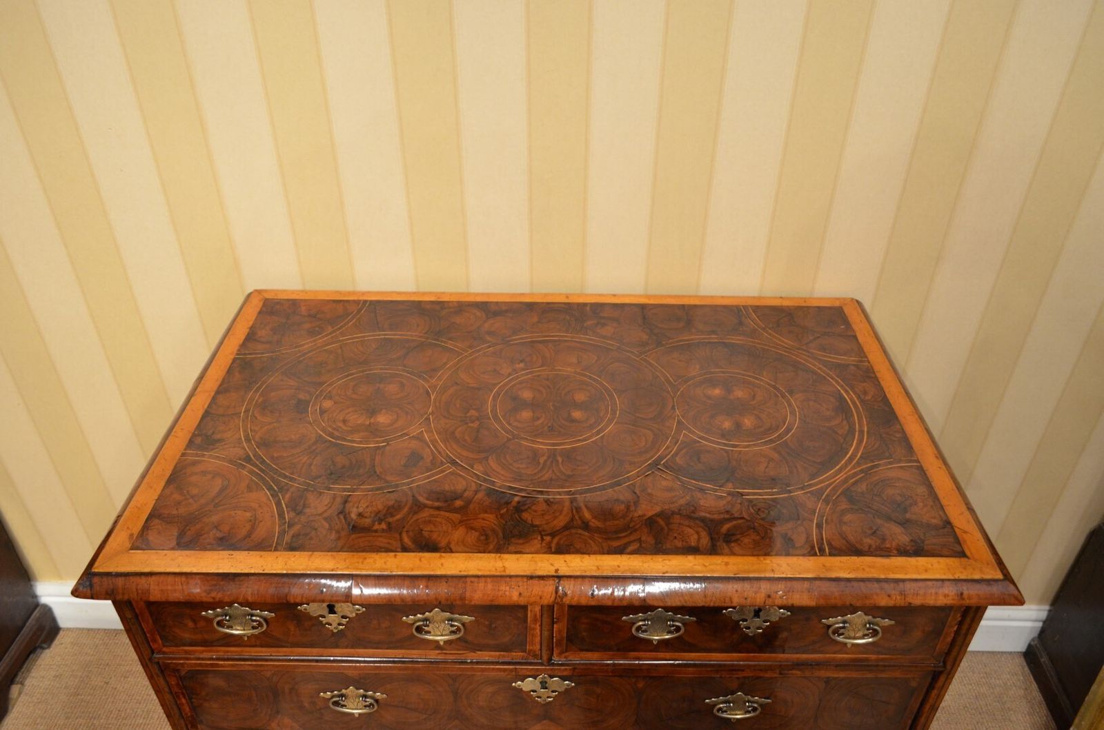 photo furniture Fine Oyster Veneered Chest Of Drawers