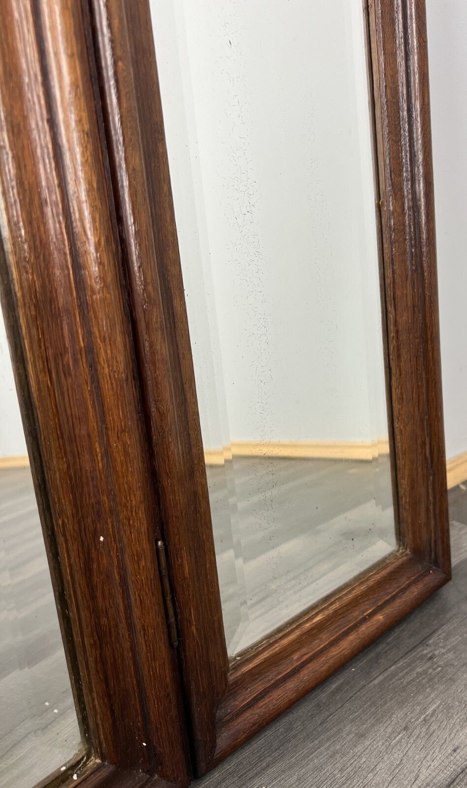 Antique French Rocaille Style Oak Carved Wall Mirror Wall Frame Lot 4574 photo vintage