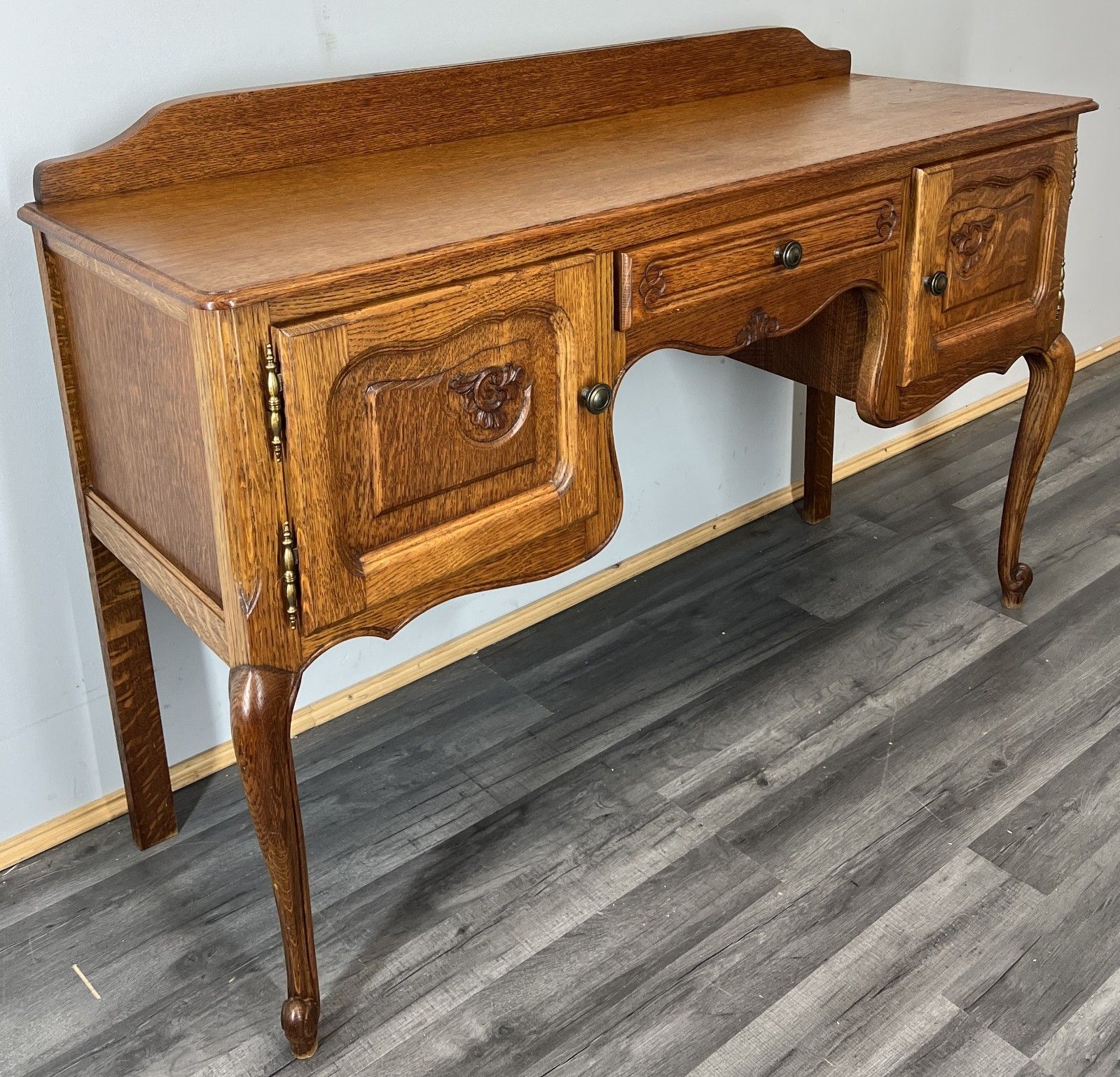 Cabinet Vintage French Louis XIV Oak Sideboard With Carved Cupboard Lot 4569 photo furniture
