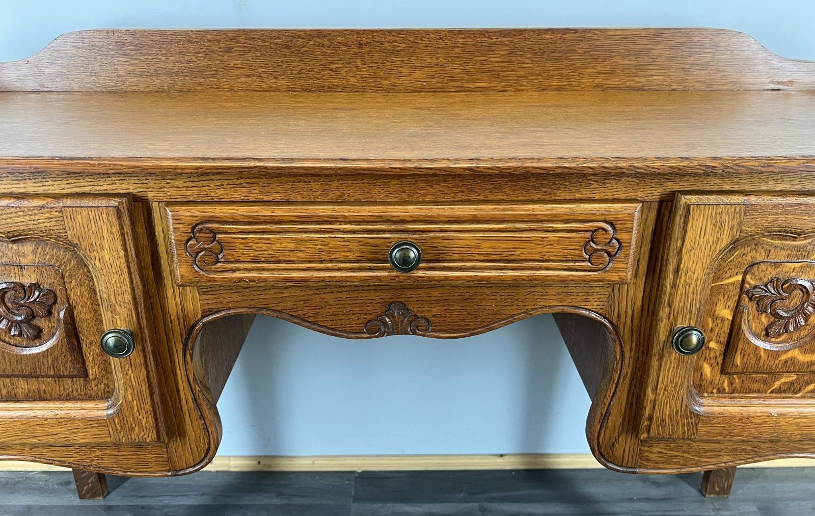 Cabinet Vintage French Louis XIV Oak Sideboard With Carved Cupboard Lot 4569 photo 369.0