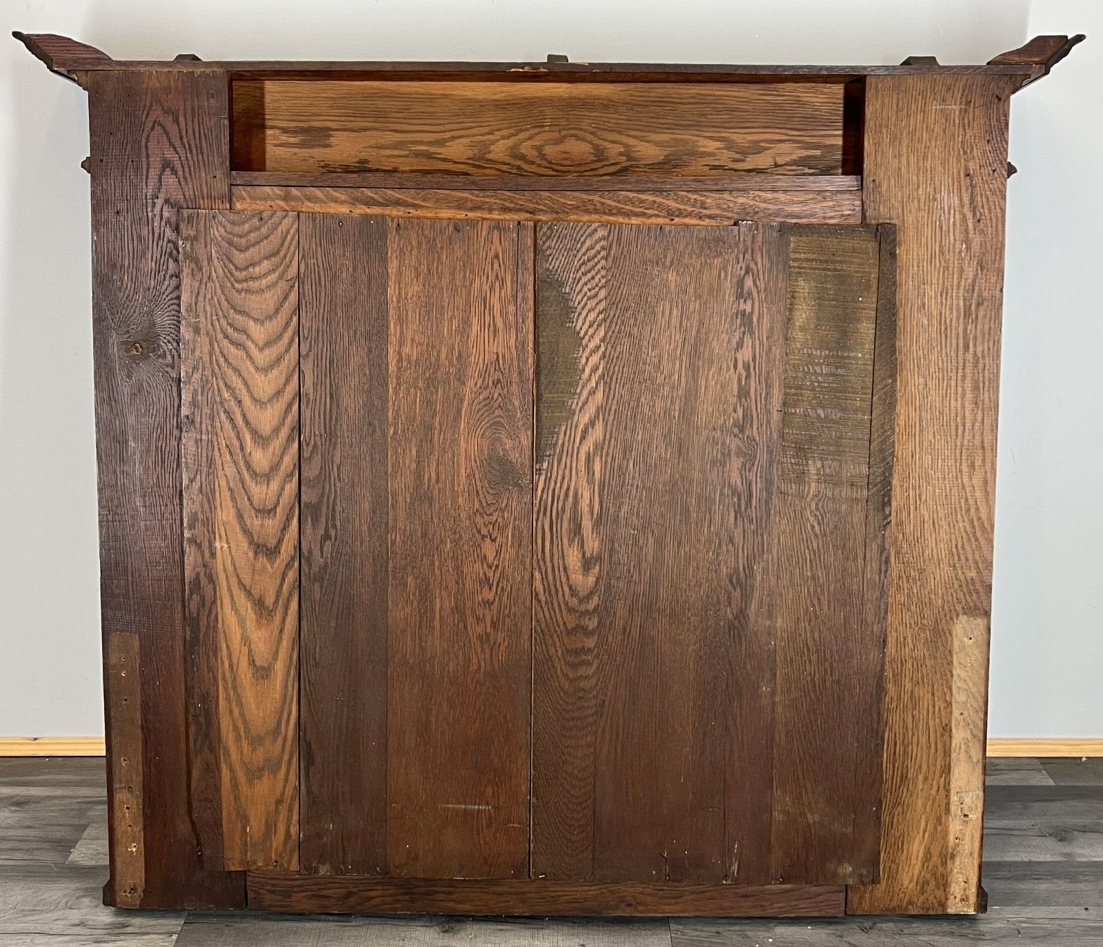 photo for sale Antique French Style Carved Oak Wall Mirror Home Decor Wall Frame Lot 4551