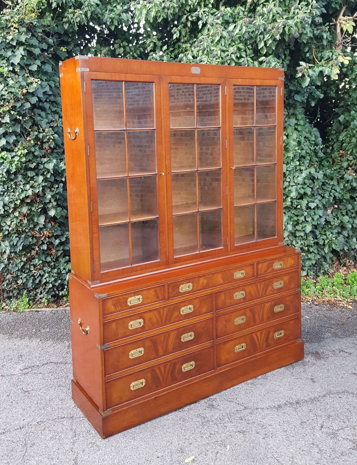 Mahogany Campaign Bookcase On Chest photo buy