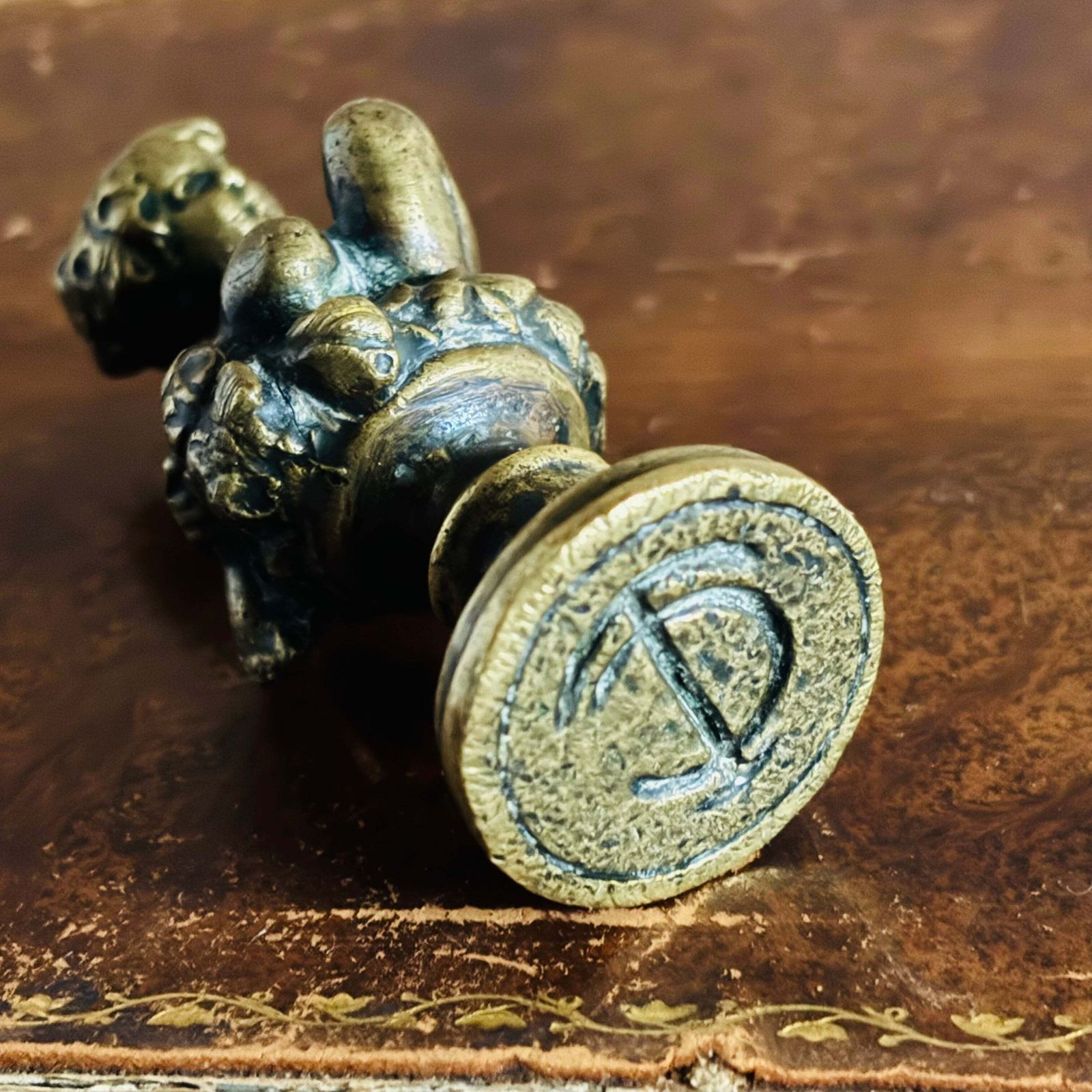 130.0 Bronze Wax Seal Stamp Sculpture photo
