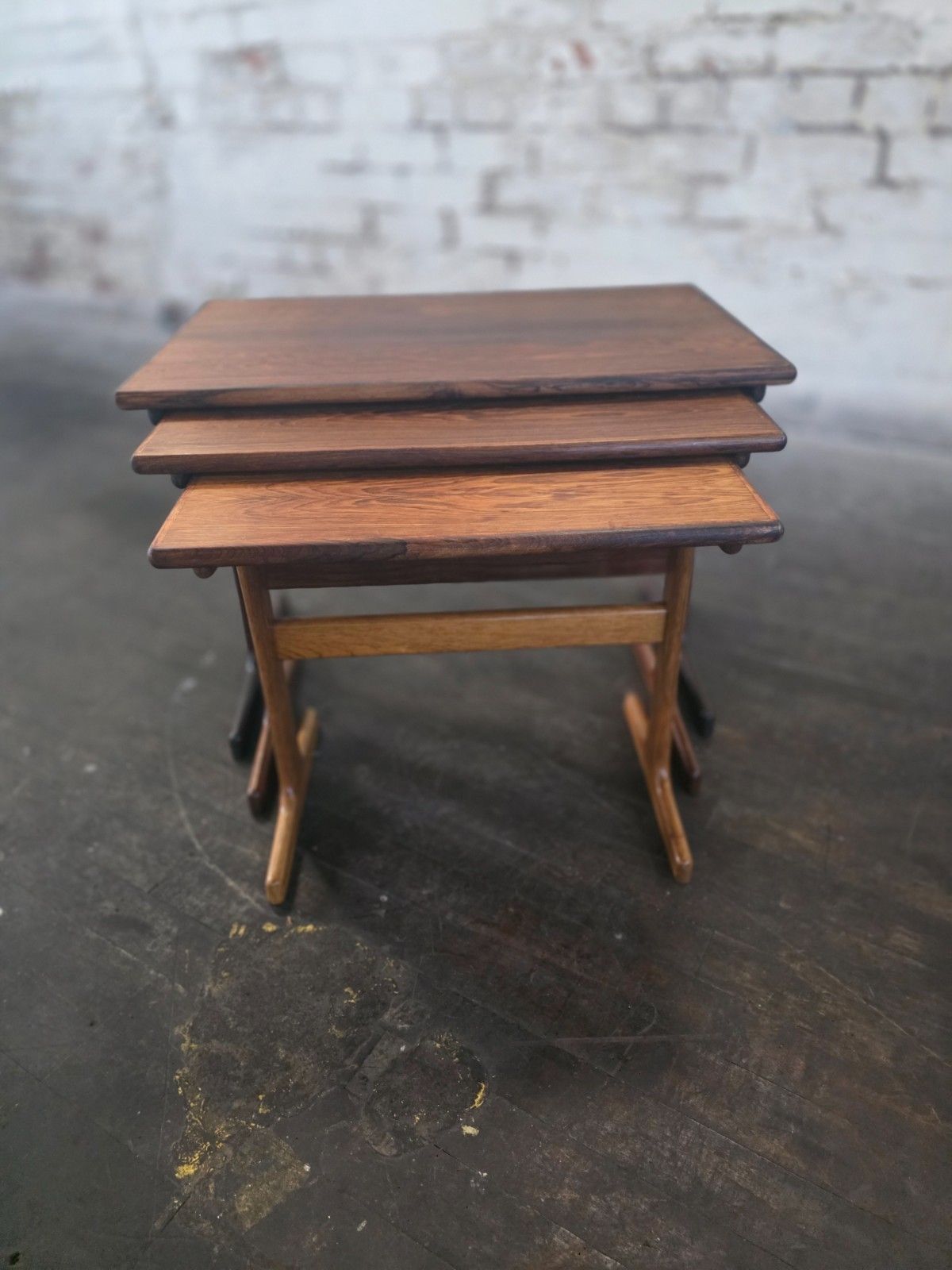 Rosewood Danish Mid Century Nest Of 3 Tables photo vinterior