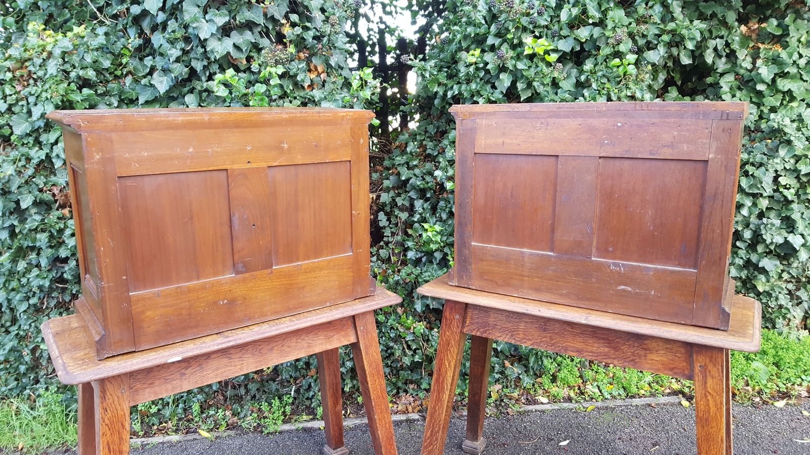 Matching Pair Of Walnut Amberg's Patent Cabinet Letter File photo 1125.0