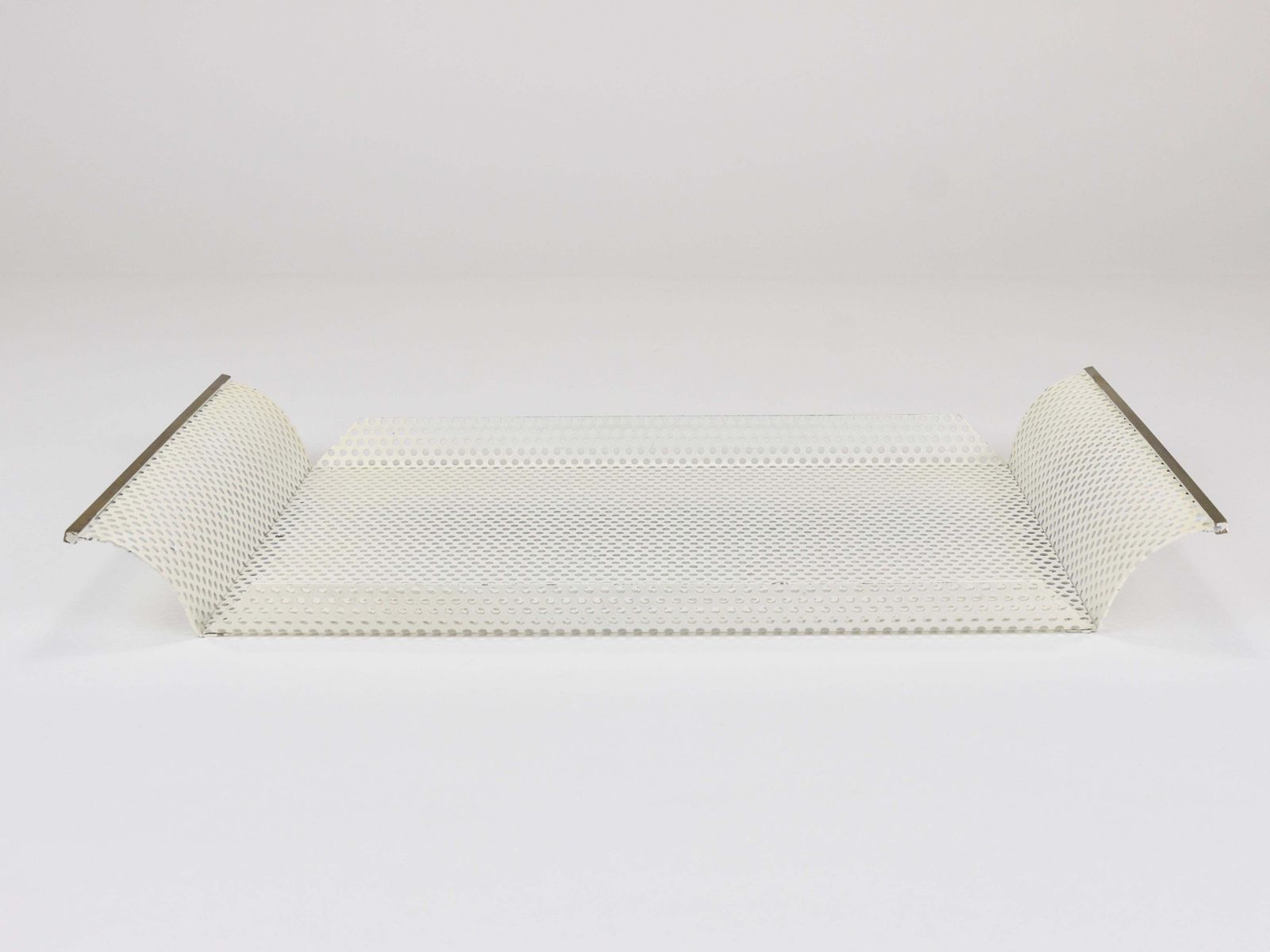 Vereinigte Werkstätten Rigitulle Brass And Perforated Metal Tray, Germany, 1970s photo furniture