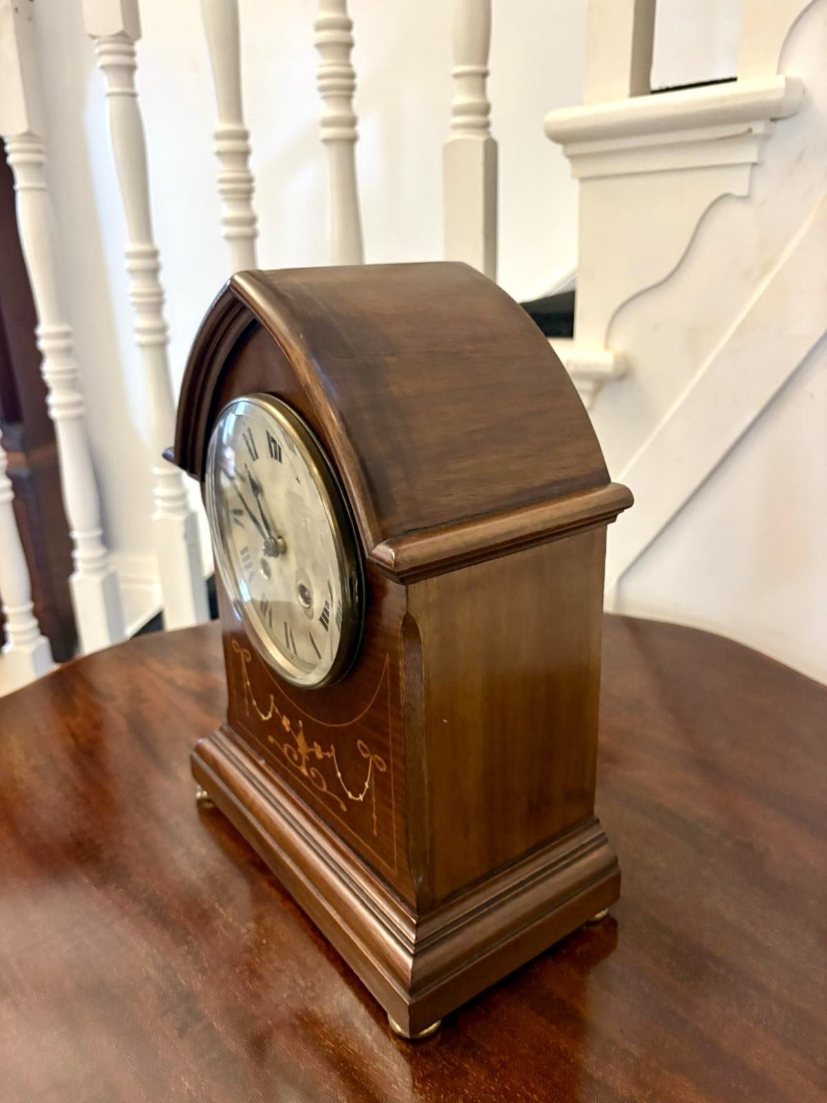 Antique Quality Mahogany Striking Mantel Clock photo vintage