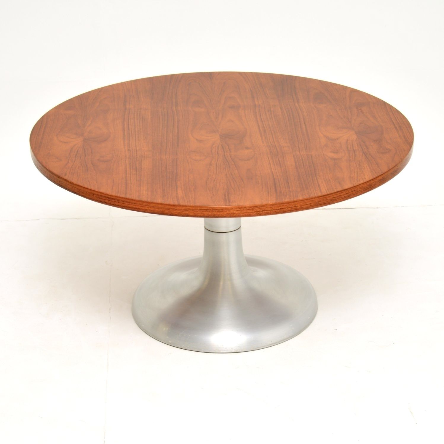 Vintage Teak And Steel Tulip Coffee Table photo for sale
