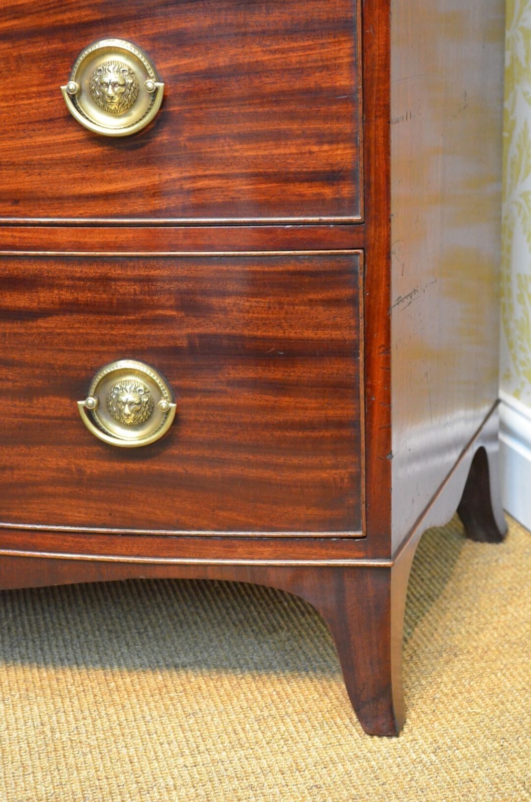 photo for sale A Beautiful Regency Mahogany Bowfronted Chest Of Drawers