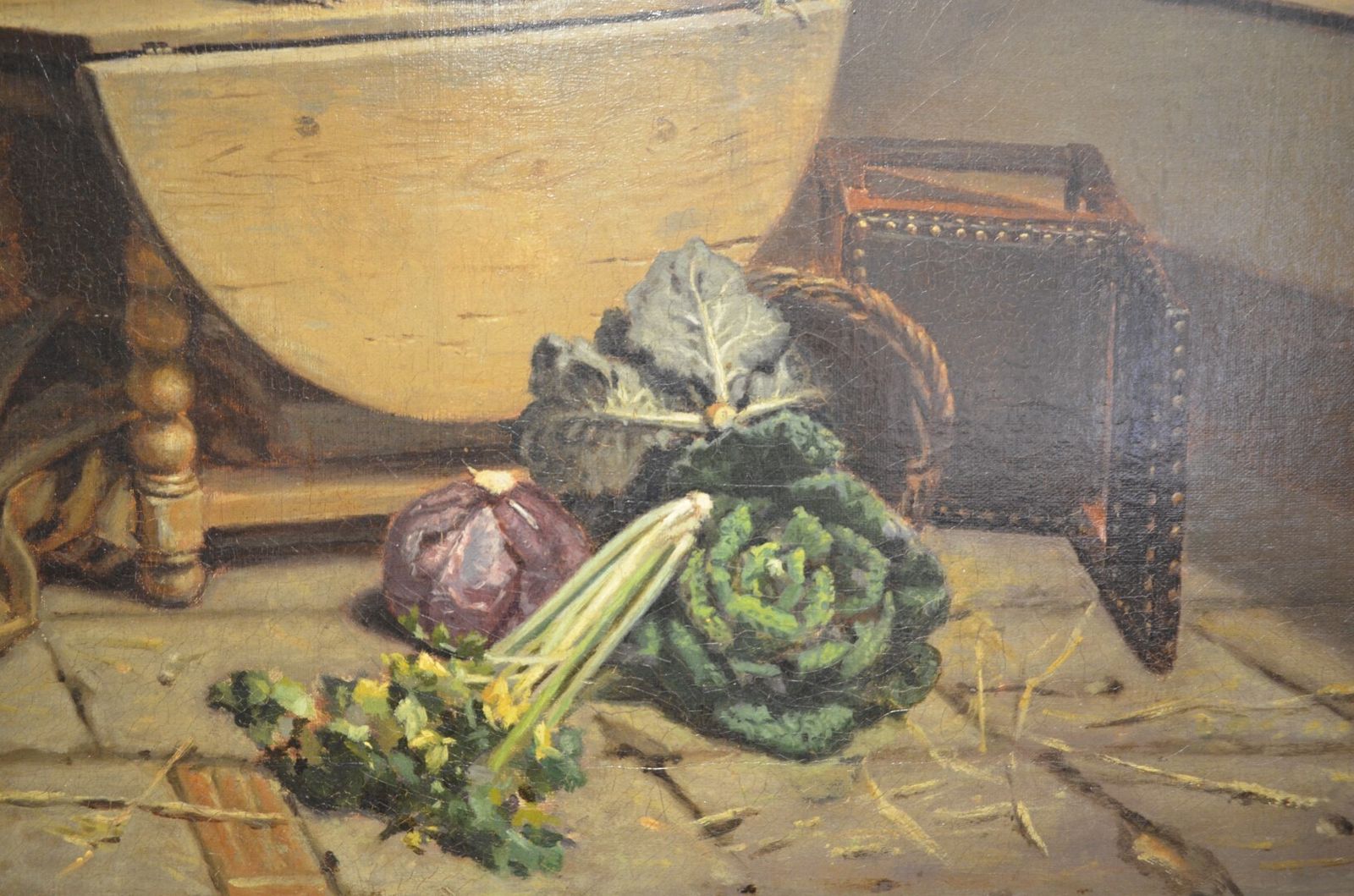 19th Century Oil Painting Of An Interior Scene. photo Art