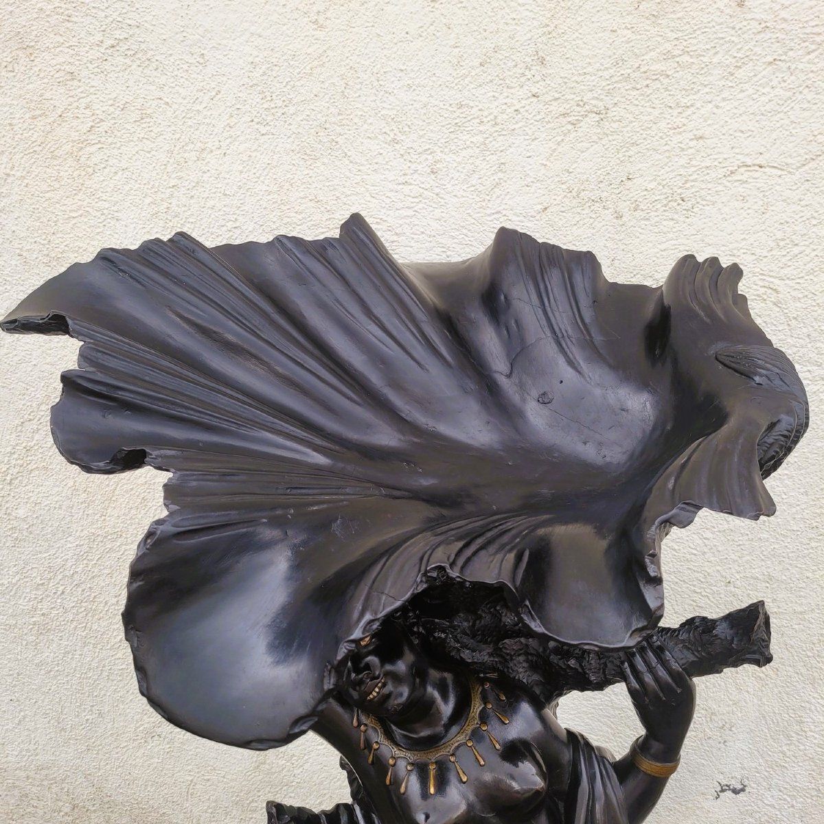 Large Wooden Sculpture, Moor With Dragon, 19th Century photo furniture