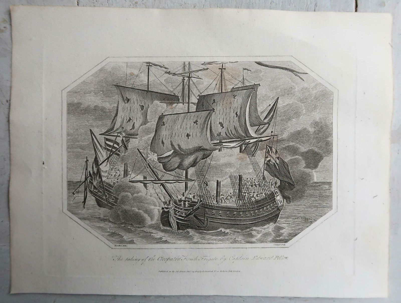 Set Of 6 Original Antique Marine Prints Famous Sea Battles. Dated 1803 photo buy