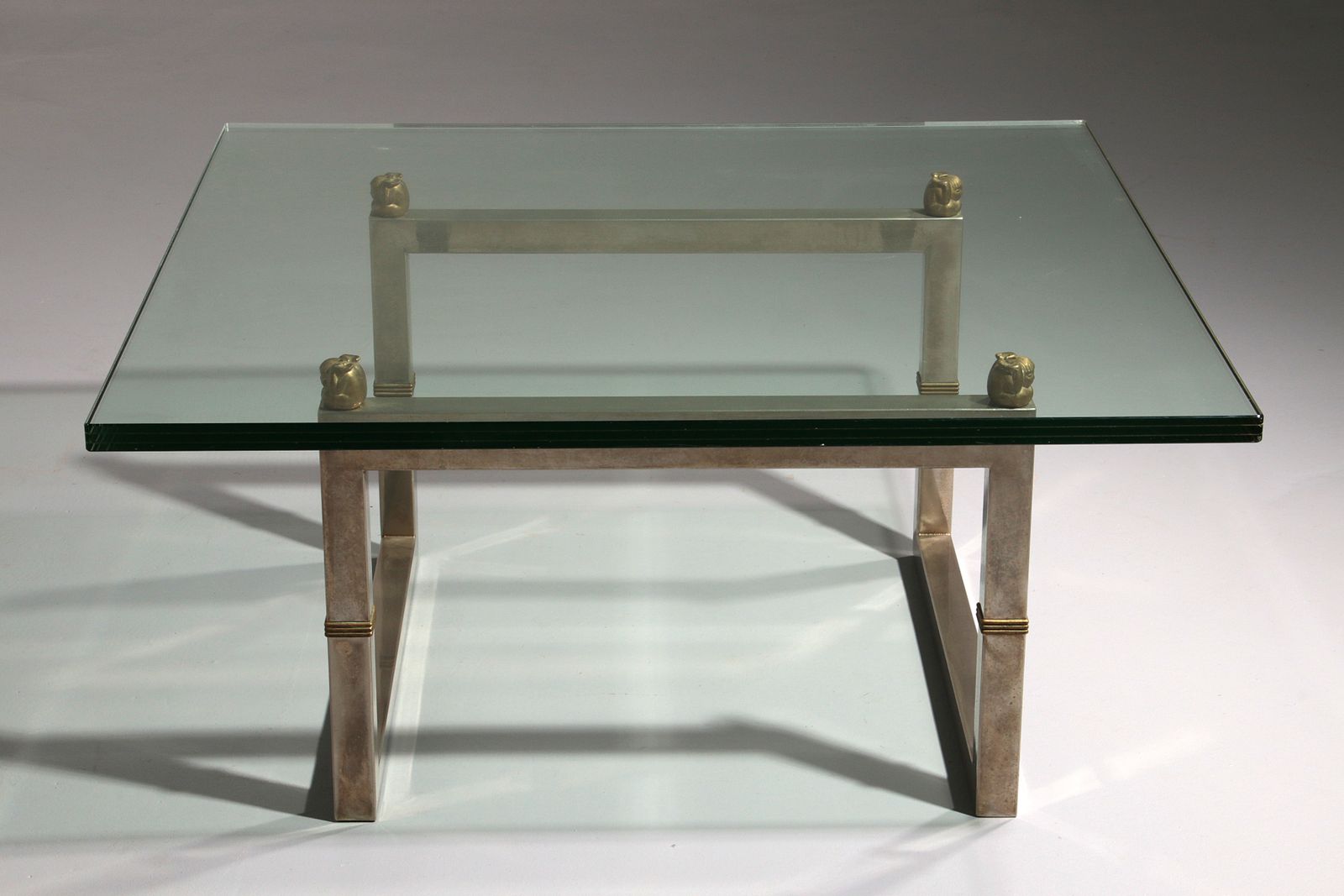 Peter Ghyczy Glass Coffee Table With Stainless Steel Frame Biri T29 photo for sale
