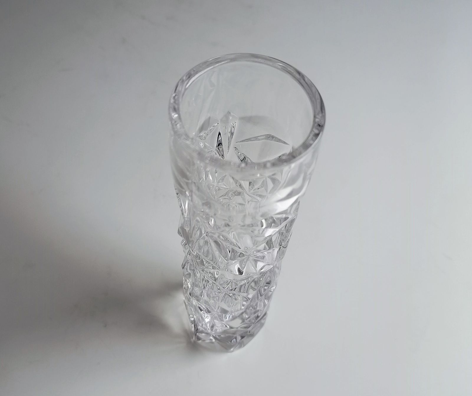 Tiffany & Co Crystal Glass Modernist Vase "Cut Rock" 1990s photo vinterior