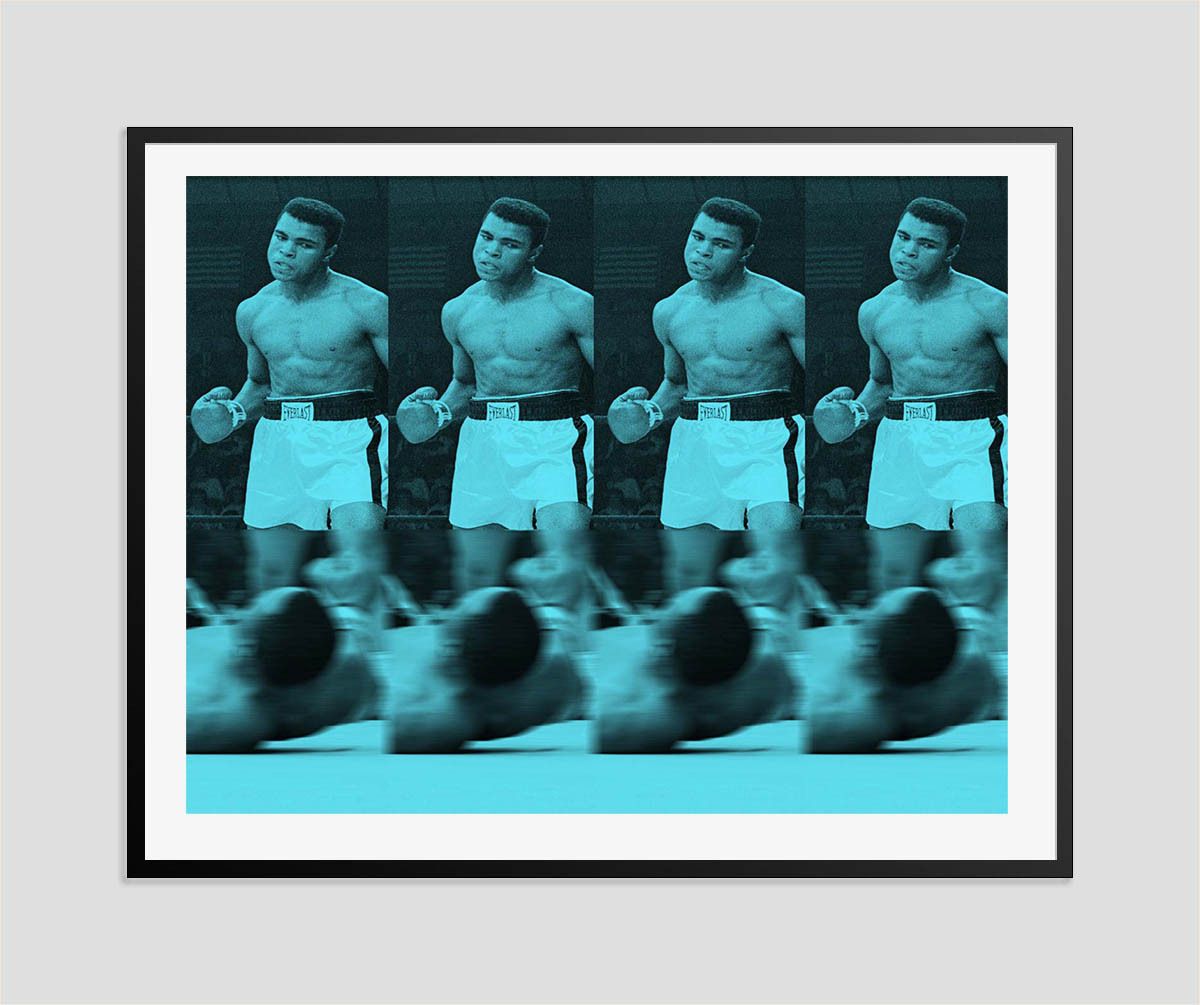 Batik 'Army Of Me Blue' Signed Limited Edition Print Framed In Black photo furniture