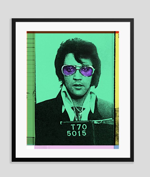 Batik 'Only Elvis' Signed Limited Edition Print Framed In Black photo furniture