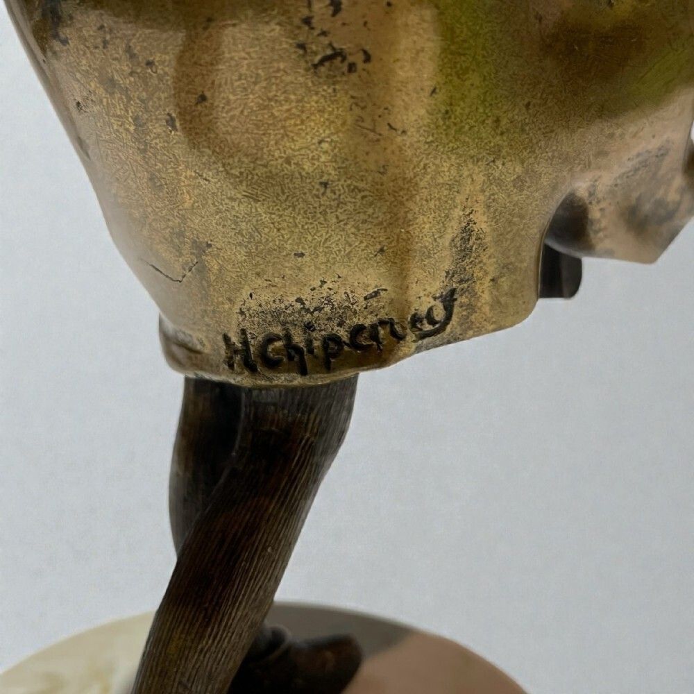 An Art Deco Patinated Bronze Figure Of A Young Girl. H. Chiparus photo for sale
