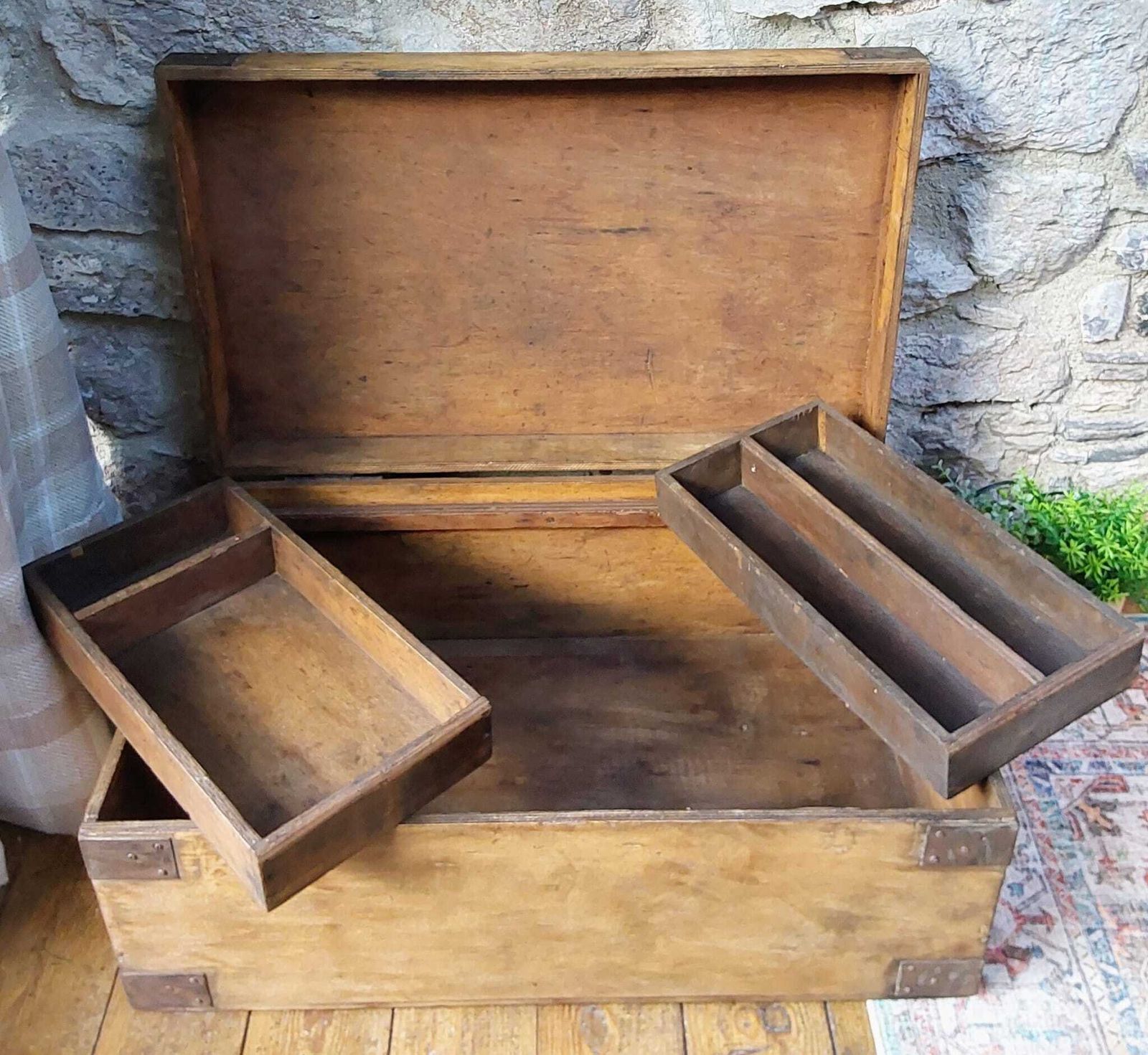 Rustic Wooden Storage Chest photo Furniture