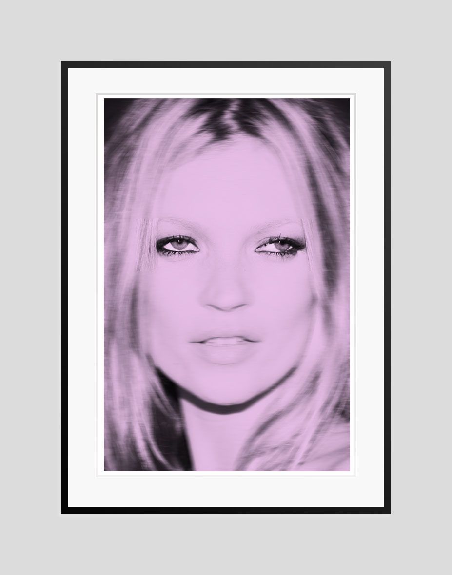 Batik 'Kate Pink' Signed Limited Edition Print Framed In Black photo furniture